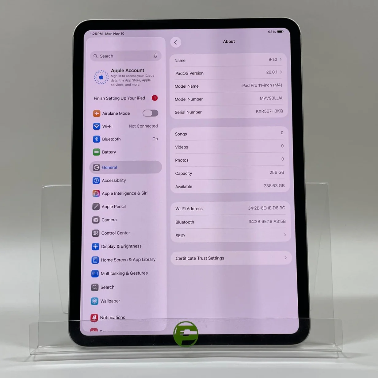 WiFi Only Apple iPad Pro 11" M4 256GB Silver MVV93LL/A - Image 9